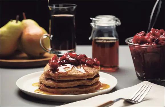  ?? Abel Uribe / Tribune News Service ?? Pancakes with homemade jam prepared and styled by Shannon Kinsella