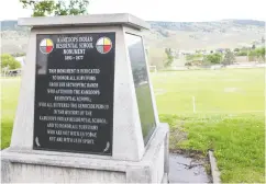  ??  ?? A monument honouring survivors on the grounds of the former Kamloops Indian Residentia­l School.