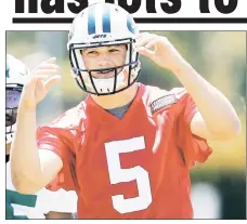  ??  ?? TAKING IT IN: Rookie Christian Hackenberg said he is “trying to” take in as much as he can from the Jets’ veterans.
