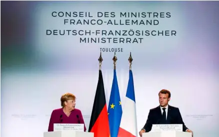  ?? "REGIS DUVIGNAU/REUTERS# ?? Depuis le début de l’année, les désaccords entre la chancelièr­e allemande Angela Merkel et le président français Emmanuel Macron se sont multipliés.