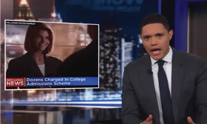  ??  ?? Trevor Noah: ‘This is a huge story right now … because of everything it says about how privileged people get ahead in a country that’s supposed to be about merit and hard work.’ Photograph: Youtube