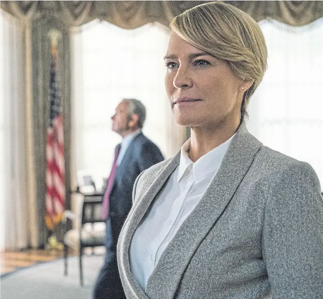  ?? Netflix ?? Robin Wright como Claire Underwood en House of Cards, que regresa a la pantalla el martes