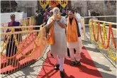  ?? — PTI ?? Prime Minister Narendra Modi at Dwarkadhis­h Temple in Dwarka, Gujarat, on Saturday.