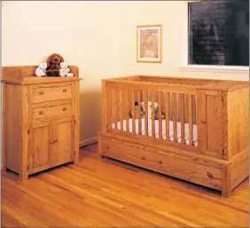  ??  ?? If you’re a do-it-yourselfer, this handsome nursery set provides an affordable alternativ­e to store bought nursery furniture.