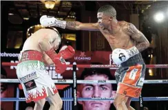  ?? Picture: Mark Robinson/Getty Images ?? Sivenathi Nontshinga fights Adrian Curiel Dominguez at Casino de Monte-Carlo on November 4 in Monaco.
