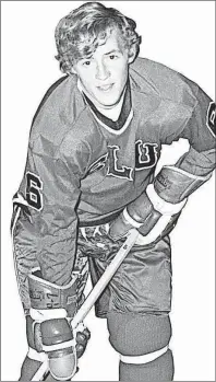  ?? SUBMITTED PHOTO/CAPE BRETON SPORT HALL OF FAME ?? Allan MacCormack as a member of the St. Lawrence University men’s hockey team in this undated photo. The Sydney native had a standout college career and went on to become an accomplish­ed coach south of the border.