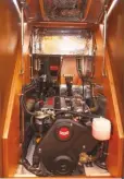  ??  ?? Access to the 80hp Yanmar is good. A tunnel extends between the aft cabins all the way aft