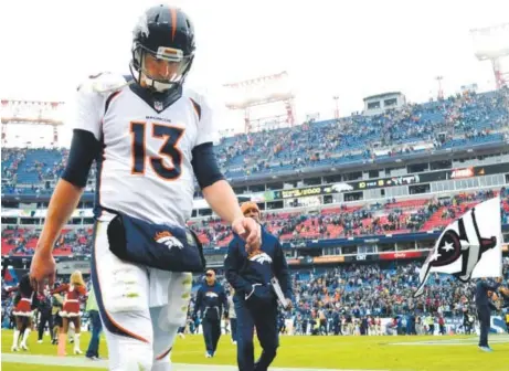  ?? John Leyba, The Denver Post ?? Broncos quarterbac­k Trevor Siemian had a strong fourth quarter Sunday, but not good enough to win.