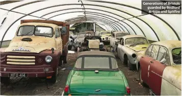  ?? ?? Generation­s of Bristols guarded by Bedford A-type and Spitfire