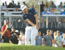  ?? SAM GREENWOOD/GETTY ?? Kitayama chips to the 15th green during the final round of the Arnold Palmer Invitation­al on Sunday.