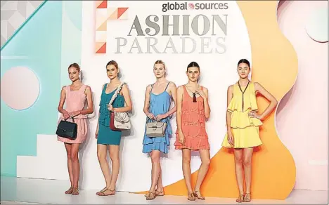  ?? PHOTOS PROVIDED TO CHINA DAILY ?? Models show off latest designs of accessorie­s from exhibitors and rising designers at the Global Sources Fashion Parades at AsiaWorld-Expo. The Spring Global Sources Fashion show will run from this Friday to April 30.