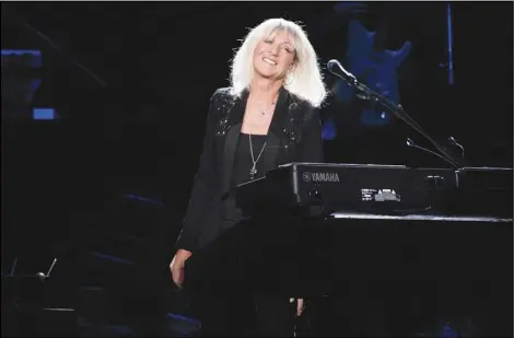  ?? ASSOCIATED PRESS ?? Christine McVie from the band Fleetwood Mac performs, on Oct. 6, 2014, at Madison Square Garden in New York. McVie, the soulful British musician who sang lead on many of Fleetwood Mac’s biggest hits, has died at 79.