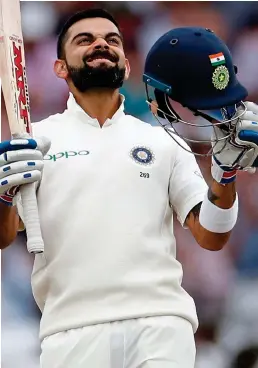  ?? ACTION IMAGES/REUTERS ?? Final frontier: Kohli celebrates his hundred at Trent Bridge yesterday — he has 440 runs in the series