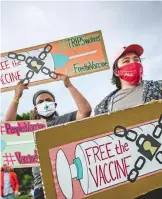  ?? AFP ?? Activistas pidieron liberar las vacunas