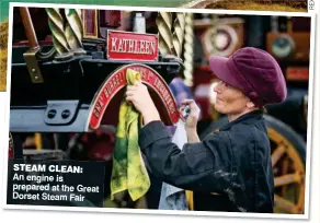  ??  ?? STEAM CLEAN: An engine is prepared at the Great Dorset Steam Fair