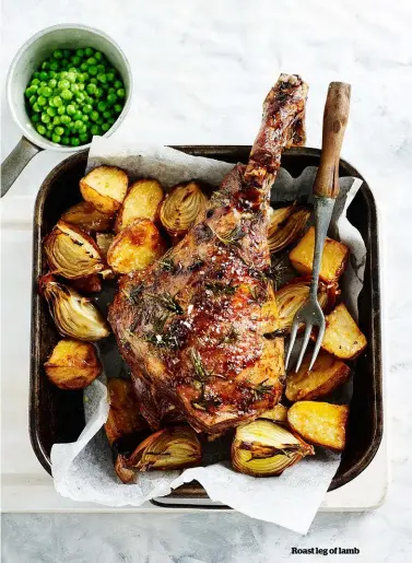  ??  ?? Roast leg of lamb