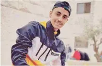  ?? WAFA ?? Thayer Khalil Yazouri, 18, is seen in this picture. He was shot in the city of Al-bireh on May 11, 2022.