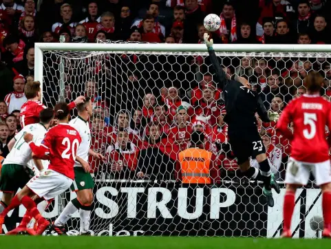  ??  ?? HERO OF THE HOUR: Goalkeeper Darren Randolph makes a vital save in the closing stages. Photo: Catherine Ivill