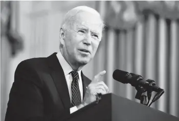  ?? CHIP SOMODEVILL­A/GETTY ?? President Biden urged Republican­s on Monday to let Democrats suspend the nation’s debt limit.