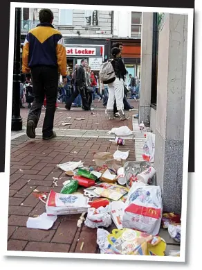  ??  ?? Trashing our cities: Littering must become as socially unacceptab­le as smoking at