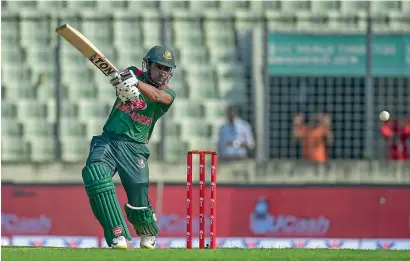  ?? AFP ?? Opener Imrul Kayes scored 144 off 140 to help Bangladesh post a strong total on the board. —