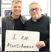  ??  ?? JOVI-AL Rock’s Jon Bon Jovi was happy to help