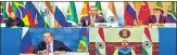  ?? PTI ?? External Affairs Minister S Jaishankar (bottom right) interacts with counterpar­ts from China, Russia, Brazil and South Africa.