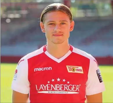  ?? FOTO: UNION BERLIN ?? Lyngdølen Julian Ryerson og Union Berlin tok vinterpaus­e på 4. plass i tysk 2. Bundesliga.