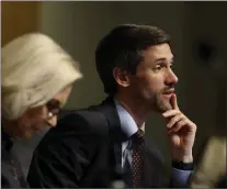  ?? PHOTOS BY JOSIE LEPE ?? San Jose Mayor Matt Mahan listens during appointmen­t interviews session at City Hall in San Jose on Jan. 24.