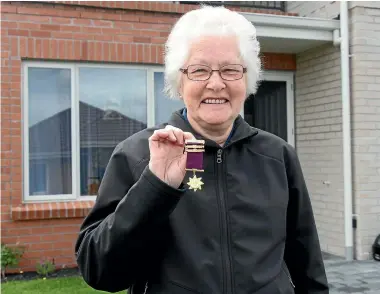  ?? PHOTO: BRIAR HUBBARDS/STUFF ?? Marion Skellams’ gold star is a symbol of each flame she fought, each life she resuscitat­ed and every phone call she made to rouse fire fighters from their sleep.