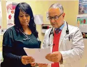  ?? Photo courtesy Dr. Sina Raissi ?? Dr. Sina Raissi, right, a nephrologi­st, said his practice has not been able to submit bills for services for any patients since Feb. 21, when the Change Healthcare system was taken down following a ransomware attack.