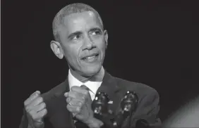  ?? ZBIGNIEW BZDAK/CHICAGO TRIBUNE FILE PHOTOGRAPH ?? President Barack Obama delivers his farewell address at McCormick Place in Chicago on January 10.