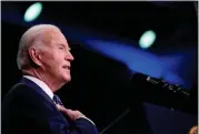  ?? ANDREW HARNIK — THE ASSOCIATED PRESS ?? President Joe Biden speaks to the House Democratic Caucus Issues Conference at Lansdowne Resort on Thursday In Leesburg, Va.