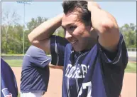  ?? Pete Paguaga / Hearst Connecticu­t Media ?? Chad Knight pitched Staples to a 3-0 win over Southingto­n to claim the Class LL state title on Saturday at Palmer Field in Middletown.