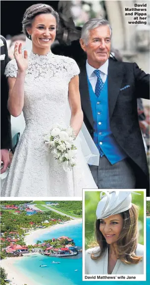  ?? Picture: REUTERS ?? David Matthews and Pippa at her wedding David Matthews’ wife Jane