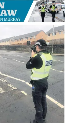  ??  ?? Speed checks Officers have been out across Renfrewshi­re