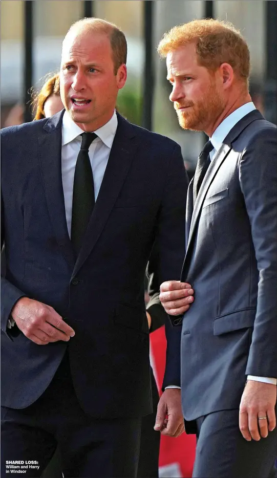  ?? ?? SHARED LOSS: William and Harry in Windsor