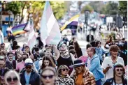  ?? Santiago Mejia/The Chronicle ?? San Francisco, considered a haven for transgende­r people, is hosting an anti-trans convention this weekend organized by “radical feminists.”