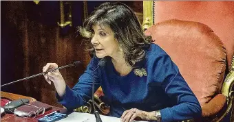  ??  ?? Incarico La presidente del Senato, Elisabetta Casellati; in alto, il capo dello Stato, Sergio Mattarella