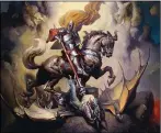  ??  ?? Petar Meseldžija’s dramatic take on the legend of St George and the Dragon, which he painted in oils.