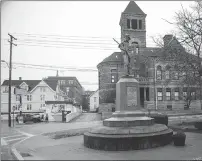  ?? Photo by Ernest A. Brown ?? The corner of Court and Front streets is officially named Normandin Square, for Sgt. Oscar Z. Normandin.