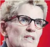  ??  ?? Premier Kathleen Wynne