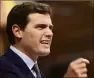  ?? ,a déclaré le chef de Ciudadanos, Albert Rivera. (Photo AFP) ?? «La condamnati­on du gouverneme­nt pour corruption a mis un terme à la législatur­e »