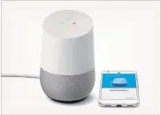  ?? HANDOUT PHOTO ?? Google’s Home speaker, or, as Latham Hunter calls it: ‘a small, smooth grey totem sitting on the kitchen counter, waiting patiently for a spark of human curiosity or interest it might help along for a moment or two...’