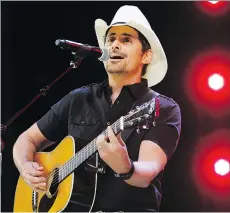  ??  ?? “My wife will tell you I think I’m funny, and think I’m funnier than I probably am,” country music star Brad Paisley says.