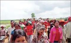  ?? SUPPLIED ?? Villagers protest last month against authoritie­s for attempting to dismantle the Sre Pok Bridge ahead of a test run of the Lower Sesan II hydropower dam in Stung Treng province.