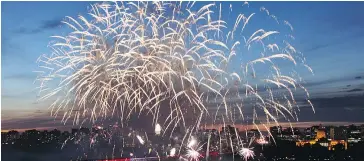  ?? EDMONTON TOURISM ?? Edmonton will feature a spectacula­r fireworks show on Canada Day, as well as live blues music and a free pancake breakfast the following morning.