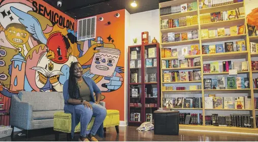  ?? ANTHONY VAZQUEZ/SUN-TIMES ?? Semicolon bookstore owner Danielle Mullen’s business will be featured during Instagram’s showcase of Black and Brown businesses.