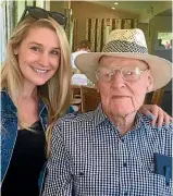  ??  ?? Kiwi Pacific Records Story. Tony Vercoe, with his granddaugh­ter Sarah Mackenzie, who transcribe­d the many hours of recordings.