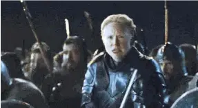  ?? HBO ?? Brienne of Tarth (Gwendoline Christie) leads the forces into battle in “Game of Thrones.”